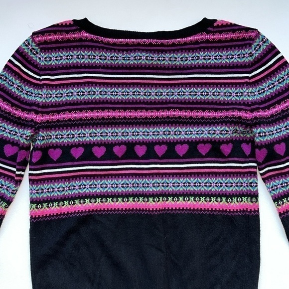 Aeropostale cute Pink/purple heart Striped Cardigan Sweater essential layer xs - Picture 9 of 9